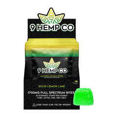 9 HEMP CO 1700MG DELTA 9 GUMMIES 10 COUNT DISPLAY - SOUR LEMON LIME