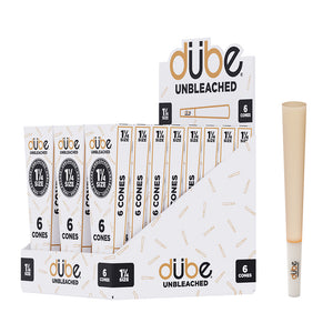 DUBE UNBLEACHED CONES 1 1/4 - 6 CONES - 24 COUNT DISPLAY