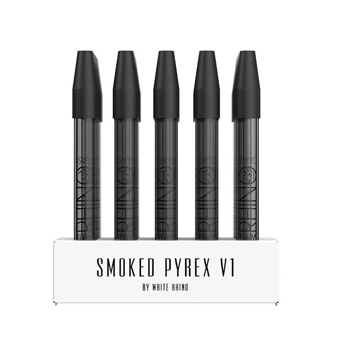 PYREX V1 DAB STRAW WITH SILICONE CAP SMOKED - 25 COUNT DISPLAY