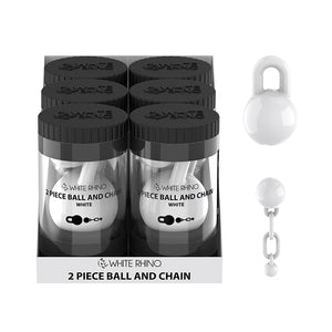 TERP SLURPER 2 PIECE BALL AND CHAIN WHITE - 6 COUNT DISPLAY