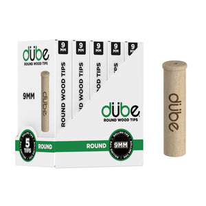 DUBE 9MM ROUND WOOD TIP 5 PACK - 5 COUNT DISPLAY