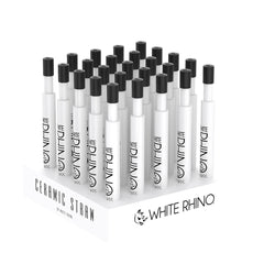 WHITE CERAMIC V2 DAB STRAW WITH SILICONE CAP - 25 COUNT DISPLAY