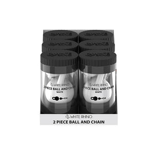 TERP SLURPER 2 PIECE BALL AND CHAIN WHITE - 6 COUNT DISPLAY